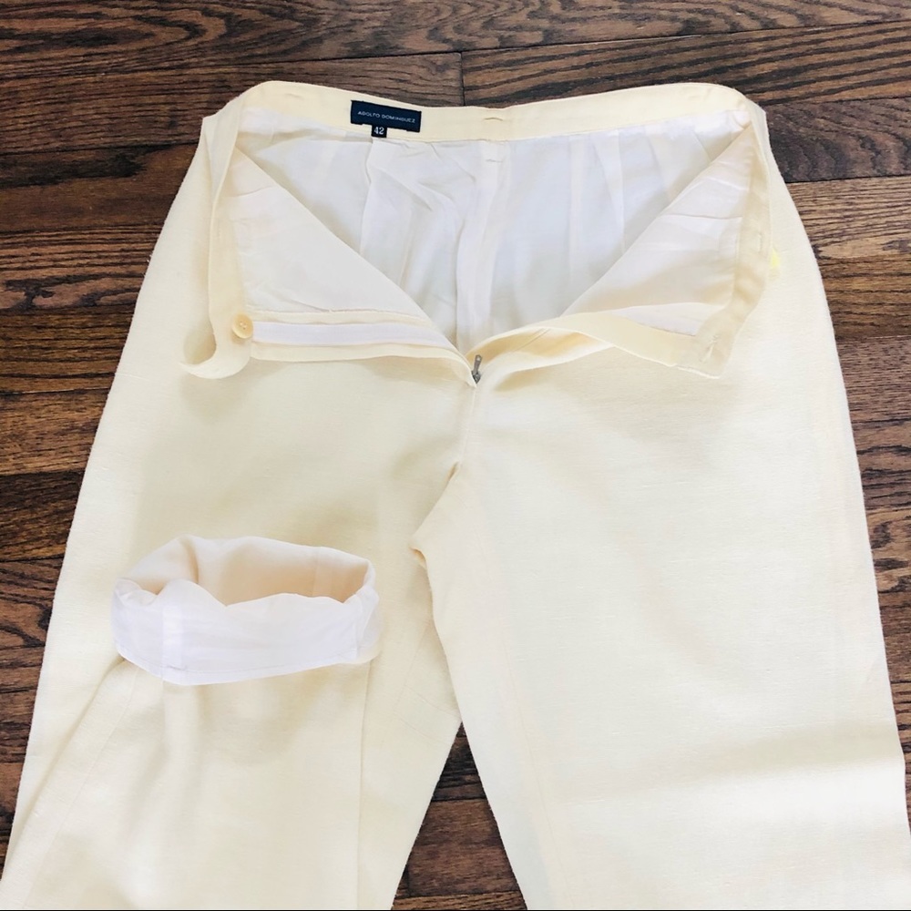 Adolfo Dominguez cream linen Pantsuit sz 10-L - Picture 4 of 8